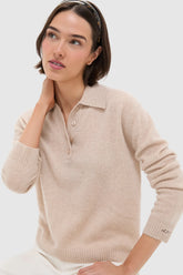 Sandstone Cashmere Cassidy Polo Sweater